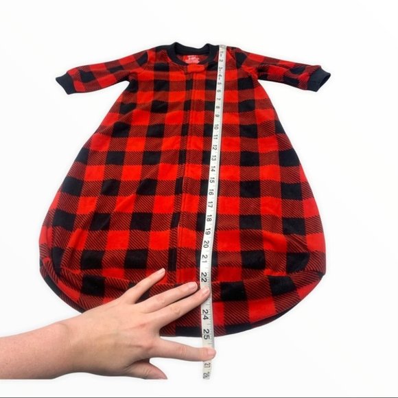 ❌SOLD❌ •Carter’s Fleece Tartan Buffalo Plaid Christmas Sleepsack - Picture 3 of 5